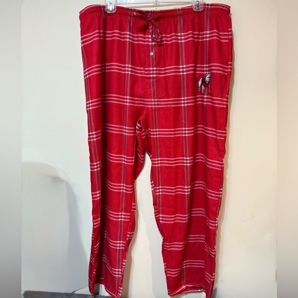Concepts Sports Men’s GA Bulldogs Sleep Pants in Red Plaid Size 3XL NWOT